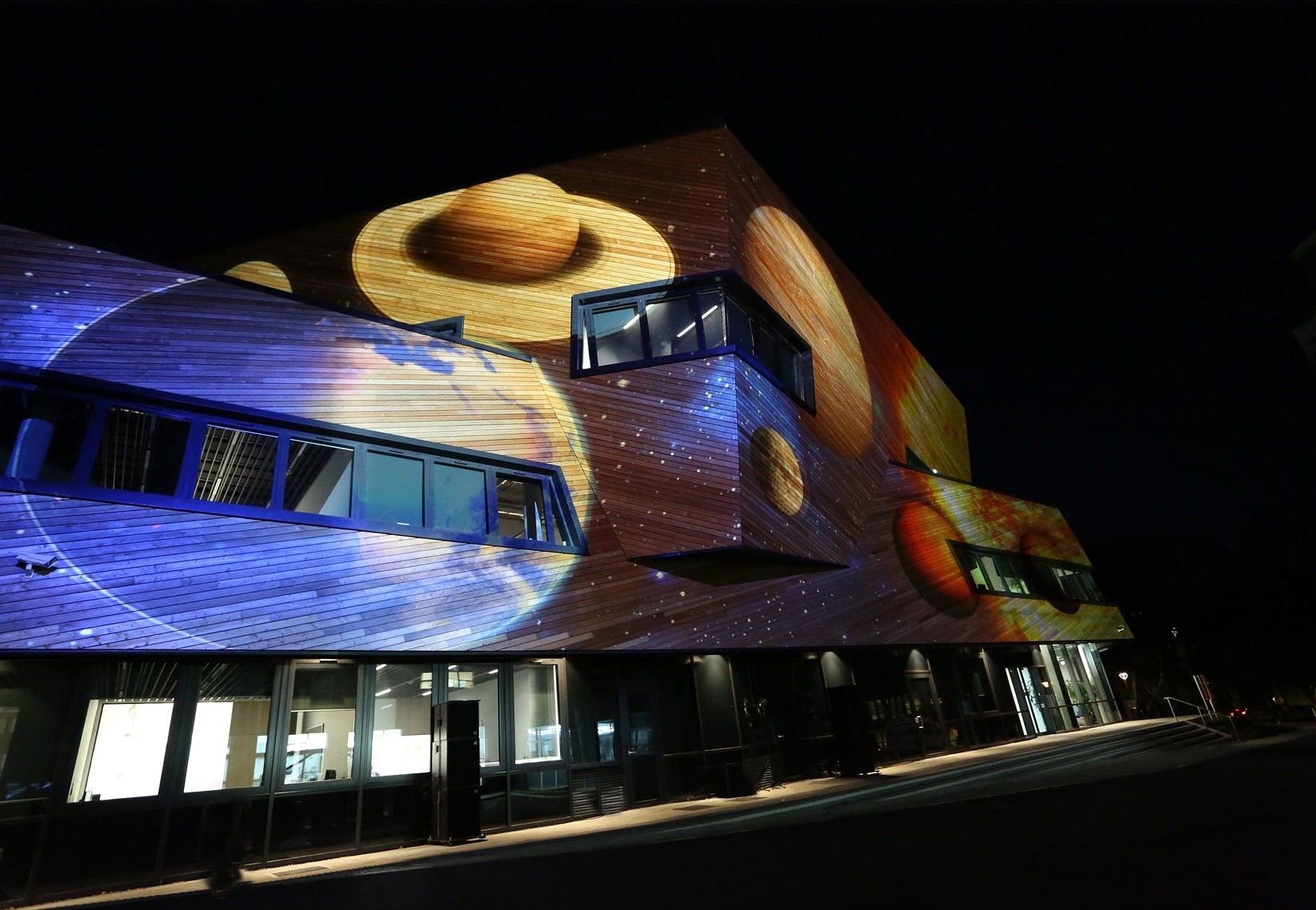 The Worlds, Systems & Creations projection on the Ogden Centre for Fundamental Physics