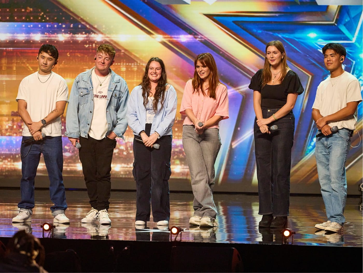 The Menagerie Club members appear on stage at their Britain's Got Talent audition. Image credit: Tom Dymond / Talkback Thames.