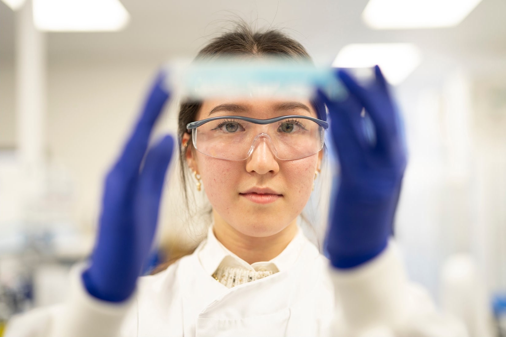Research student in laboratory