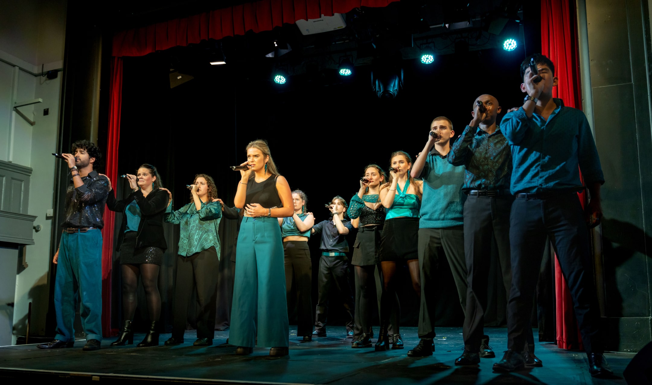 Lucie Fletcher (centre). From left: Aman Krishna, Issey Dodd, Mariam Siali, Aislinn De Buitleir, Joe Butler-Smith, Hannah James, Lucille Fletcher, Bede Capstick, Lengana Mashaphu, Nicklaus Lau